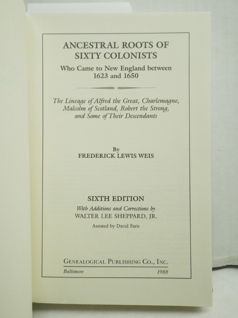 Image 1 of Ancestral Roots of Sixty  Colonists Who Came to New England between 1623 and 165