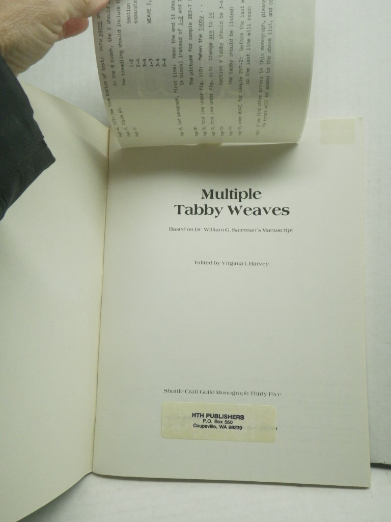 Image 1 of Multiple Tabby Weaves (Shuttle Craft Guild, Monograph Thirty Five)