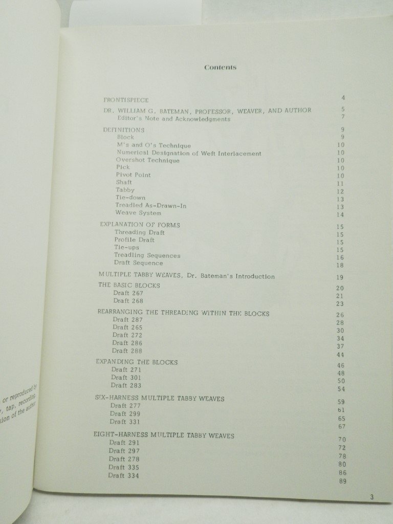 Image 2 of Multiple Tabby Weaves (Shuttle Craft Guild, Monograph Thirty Five)