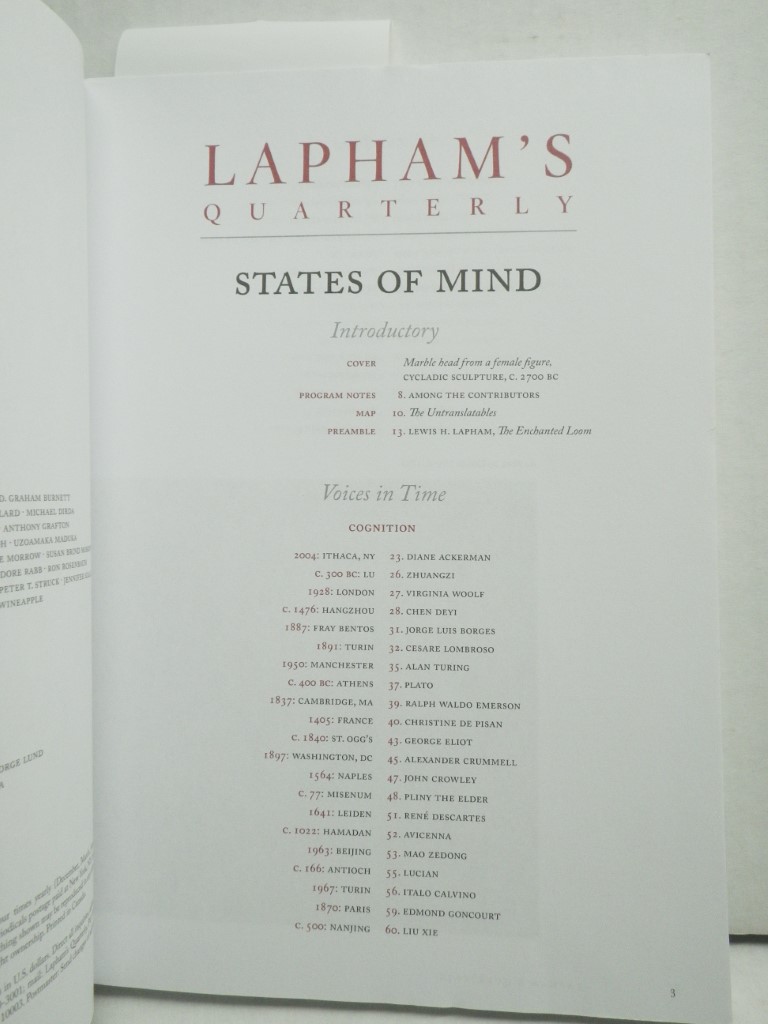 Image 1 of Lapham's Quarterly, Volume XI Number 1  