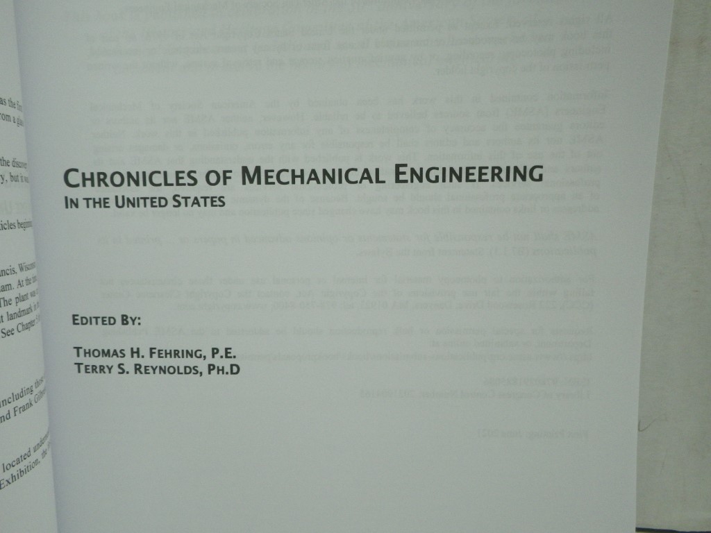 Image 1 of Chronicles of Mechanical Engineering in the United States