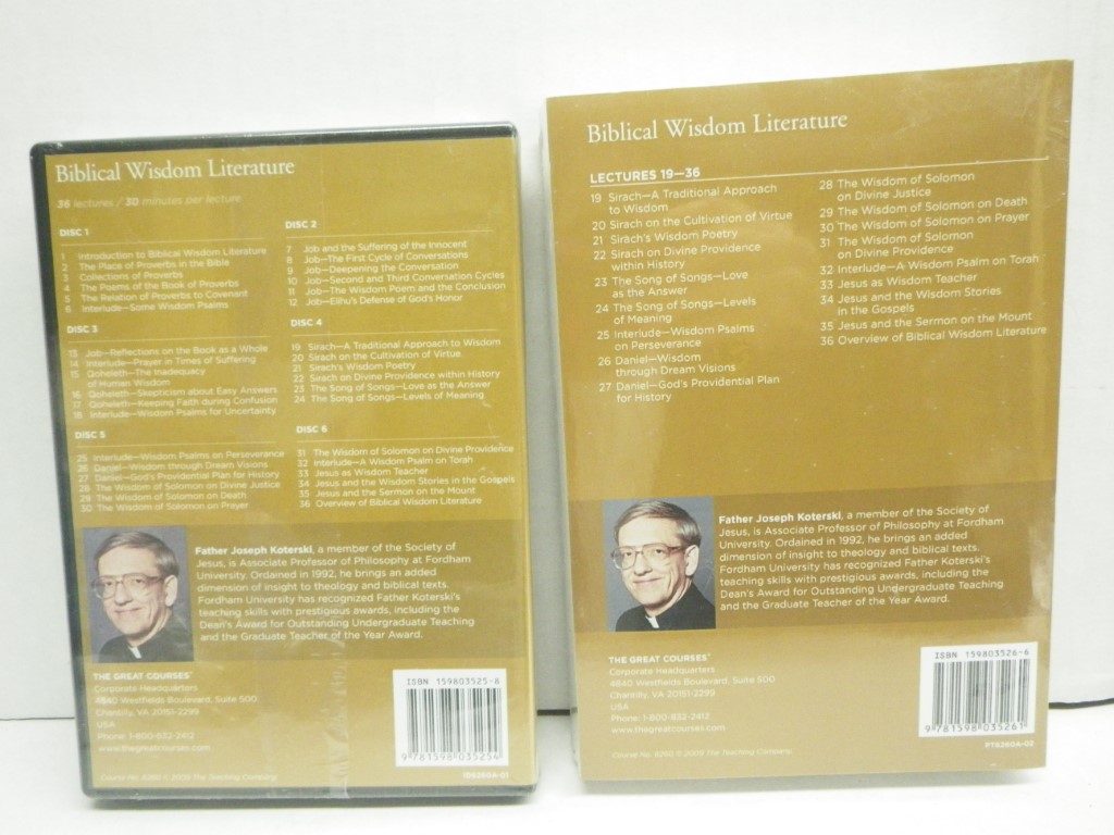 Image 1 of Biblical Wisdom Literature (Course Guidebook, 6 DVDs, 2 Transcript Books)