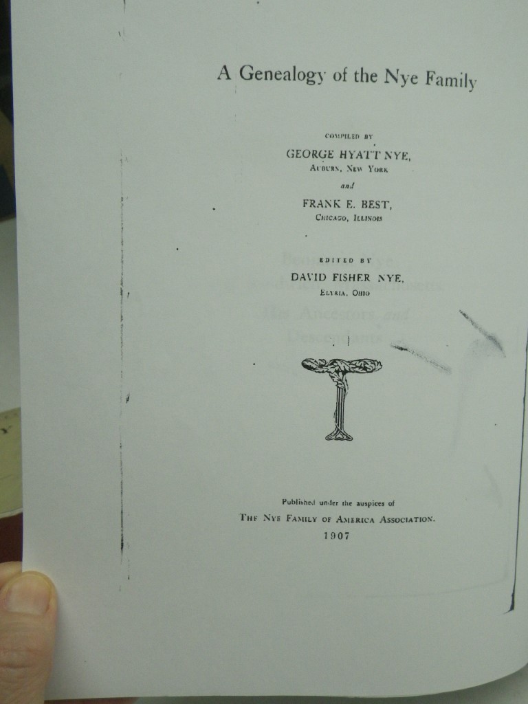 Image 3 of A Genealogy of the Nye Family Volume 1 - Primary Source Edition