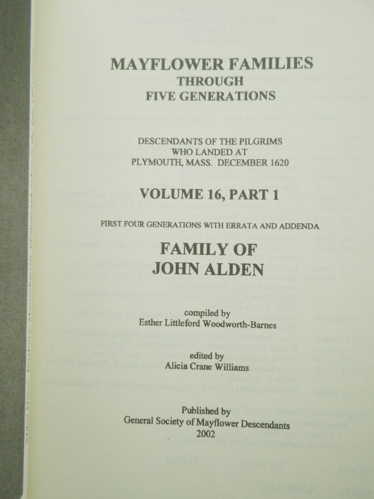 Image 1 of Mayflower Families Through Five Generations (Vol. 16, Pt. 1: John Alden)