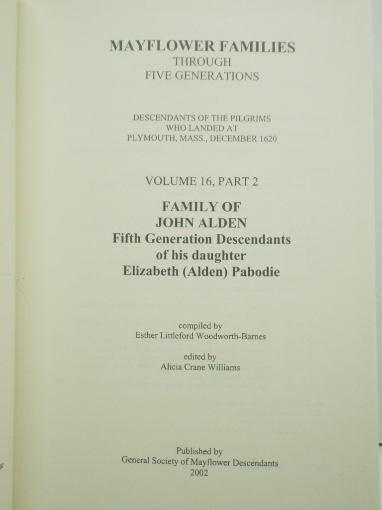 Image 1 of Mayflower Families Through Five Generations (Vol. 16, Pt. 2, John Alden) Fifth G