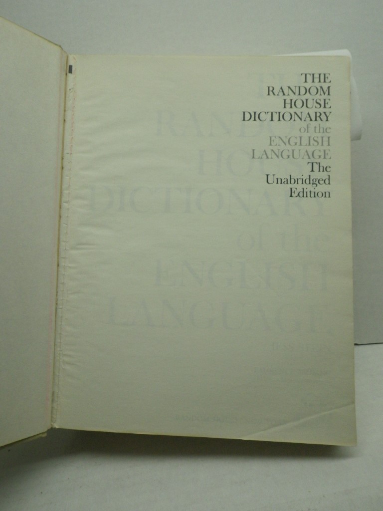 Image 1 of The Random House Dictionary of the English Language (The Unabridged Edition)