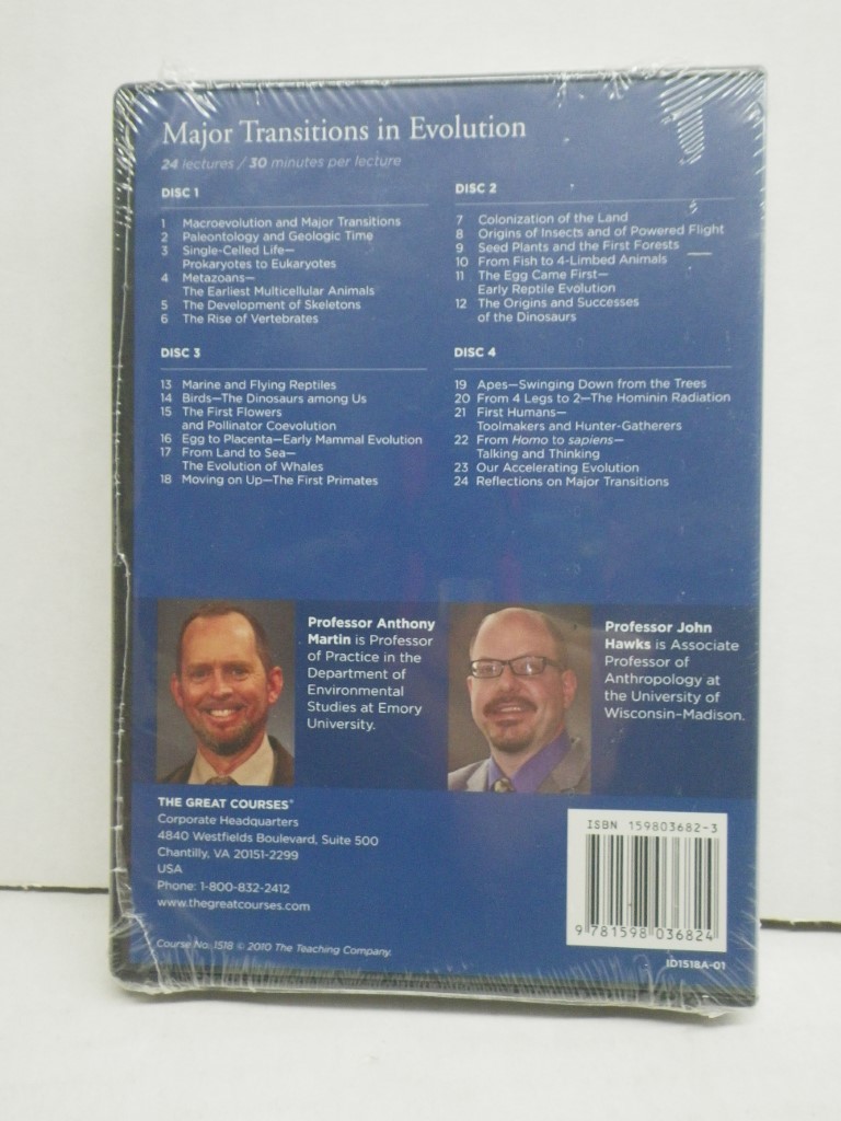 Image 1 of Major Transitions in Evolution, 1 PB, 4 DVDs