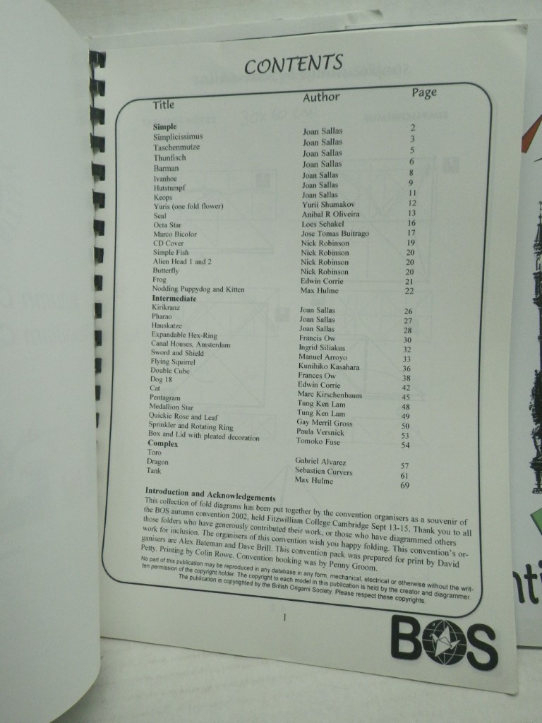 Image 1 of British Origami Society Programs:  Autumn Convention 2002, Leicester Convention 