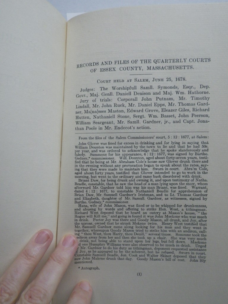 Image 2 of Records and Files of the Quarterly Courts of Essex County, Massachusetts (Volume