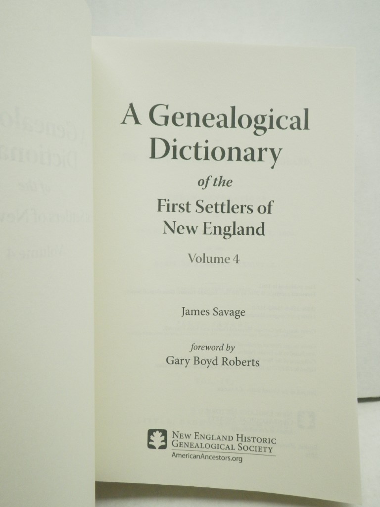 Image 2 of A Genealogical Dictionary of the First Settlers of New England, Volumes 2,3,4, P
