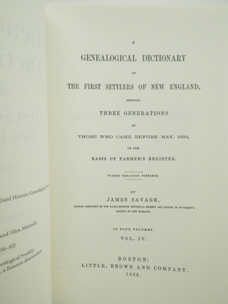 Image 3 of A Genealogical Dictionary of the First Settlers of New England, Volumes 2,3,4, P