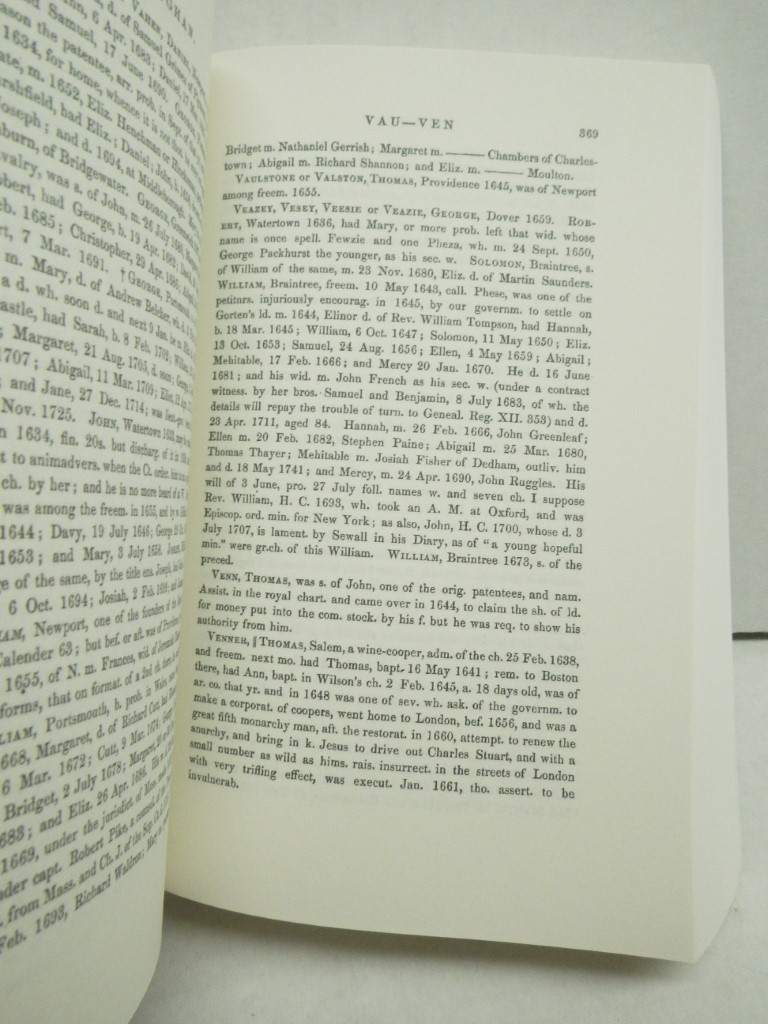 Image 4 of A Genealogical Dictionary of the First Settlers of New England, Volumes 2,3,4, P