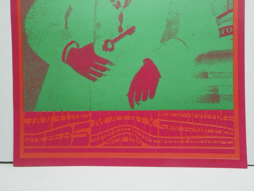Image 2 of BIG BROTHER  NEON ROSE  1967 concert poster MATRIX VICTOR MOSCOSO, 20X 14.
