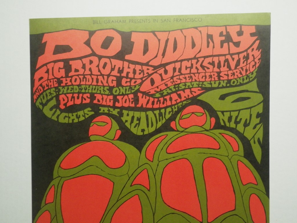Image 1 of Bo Diddley 1967 concert poster Big Brother and the Holding Co, 21X 14.
