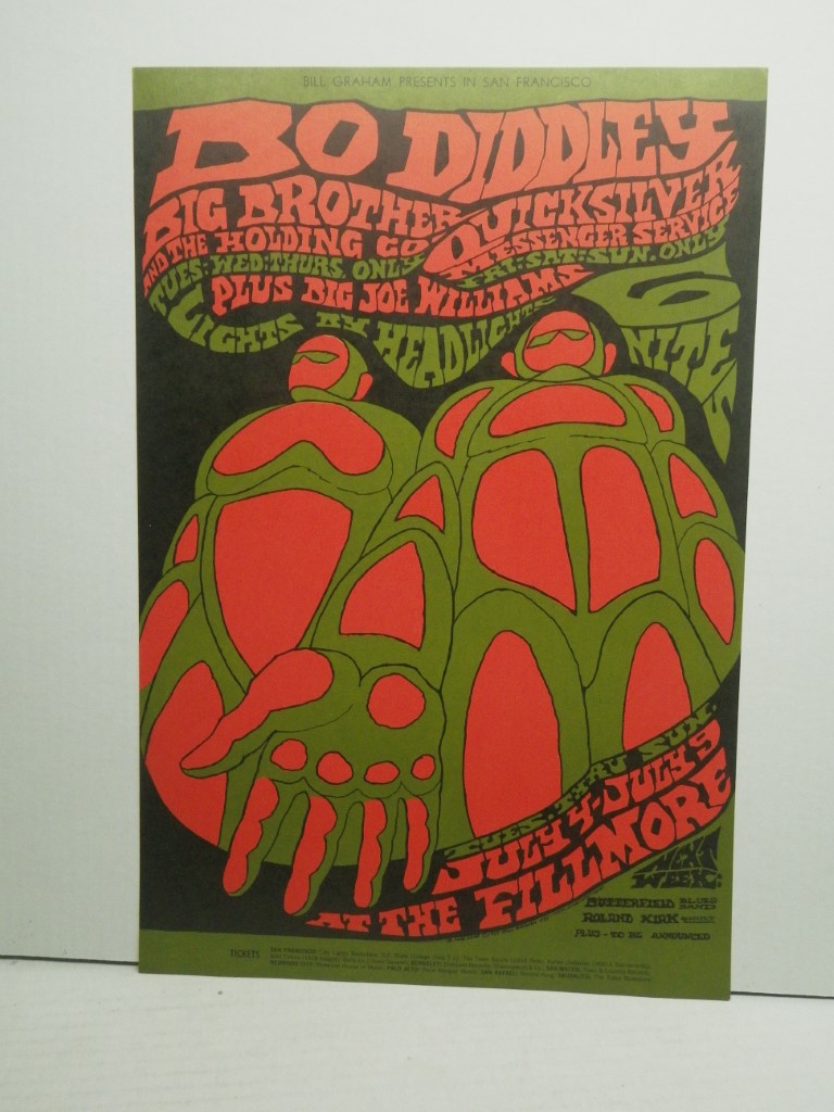 Bo Diddley 1967 concert poster Big Brother and the Holding Co, 21X 14.