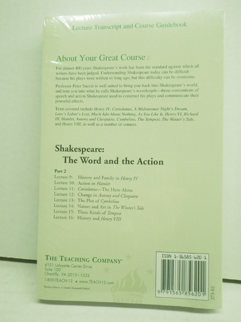 Image 1 of SHAKESPEARE The Word and the Action, 2 transcript and course guide books Part 1 