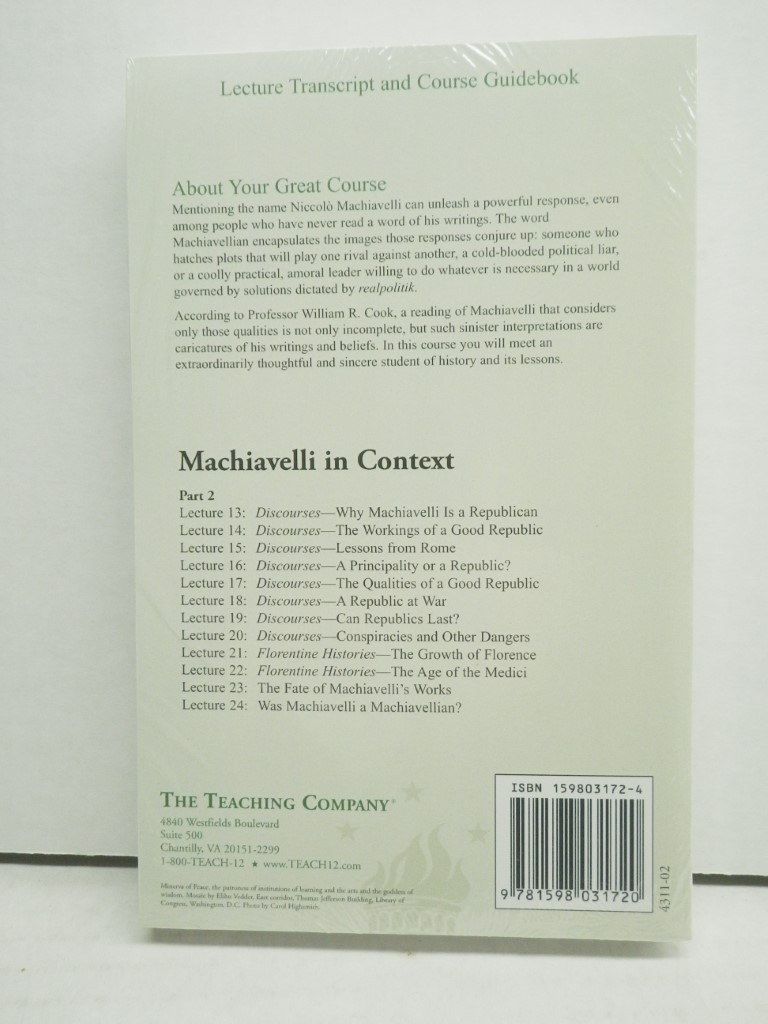 Image 1 of Machiavelli in Context (The Great Courses), 2 PB