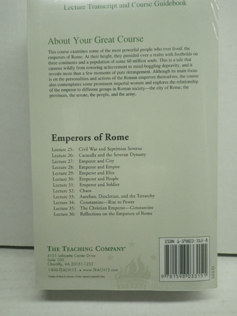Image 1 of Emperors of Rome, 3 Lecture Transcript and Course Guidebook PB