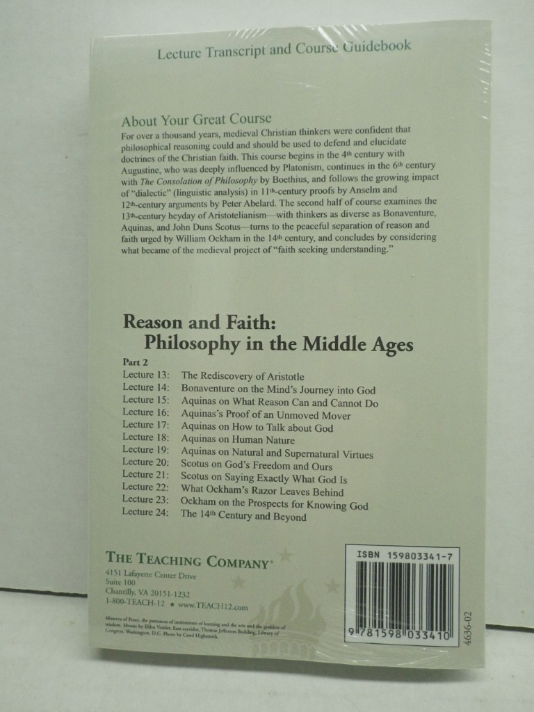 Image 1 of Reason and Faith: Philosophy in the Middle Ages (Lecture Transcript and Course G