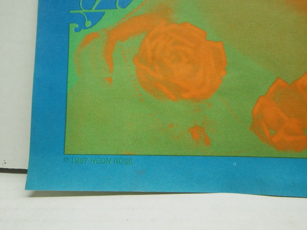 Image 2 of Blues Project NEON ROSE  1967 concert poster VICTOR MOSCOSO, 20X 15.