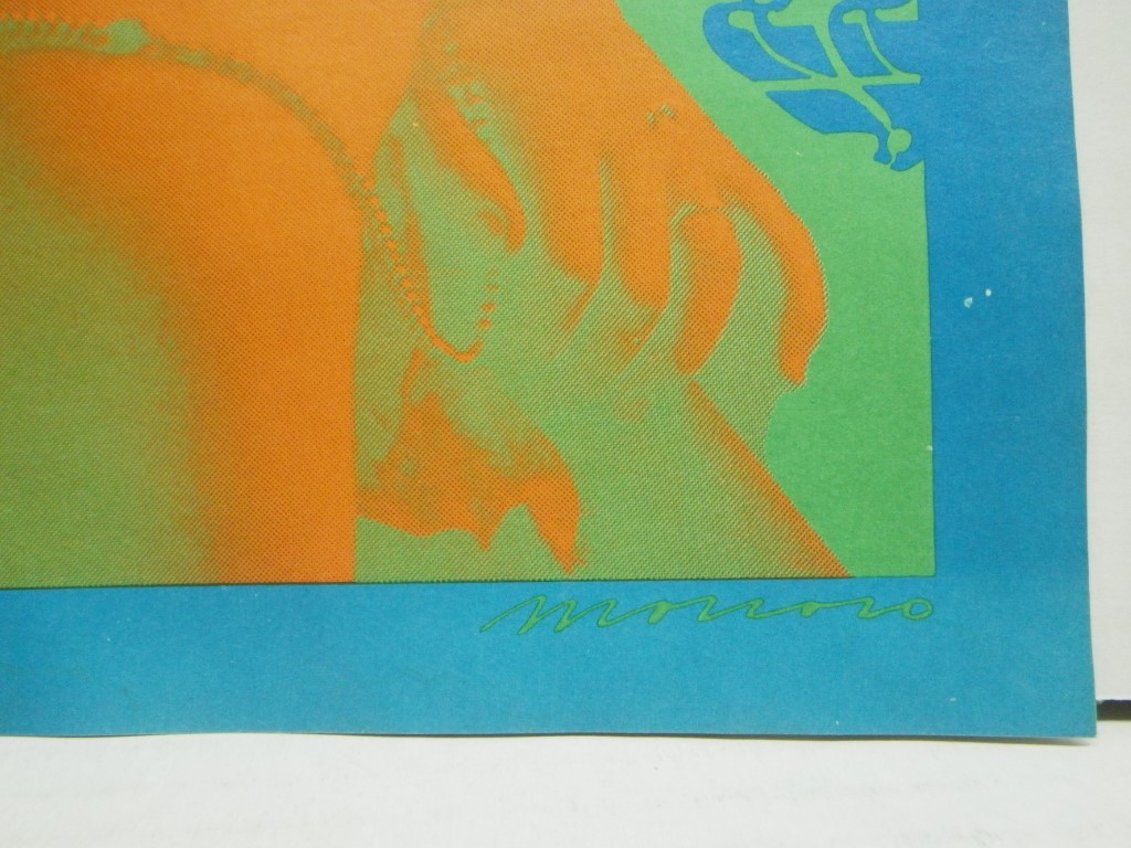 Image 3 of Blues Project NEON ROSE  1967 concert poster VICTOR MOSCOSO, 20X 15.