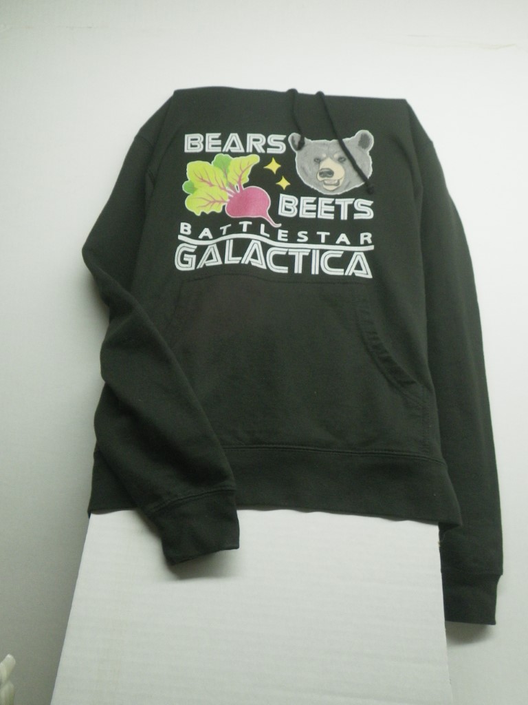 The Office Bears Beets Battle star Gallactica Black Pullover Hoodie Adult Small