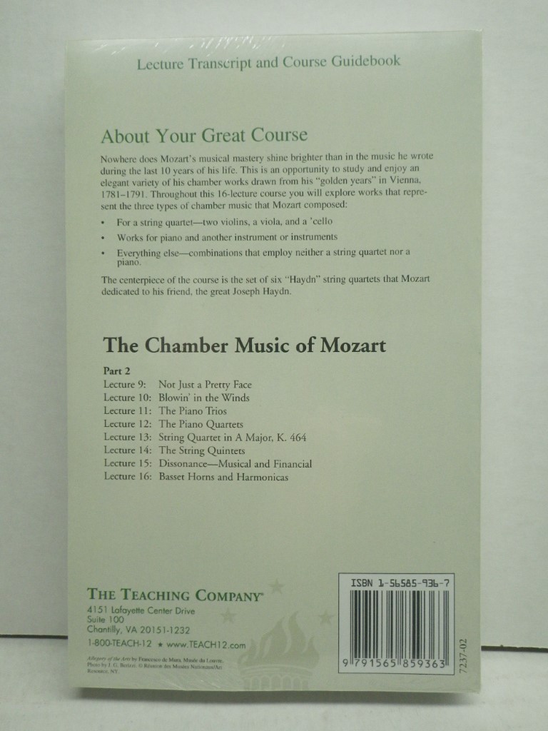 Image 1 of The Chamber Music of Mozart, Lecture Transcript and Course Guidebook, 2 PB