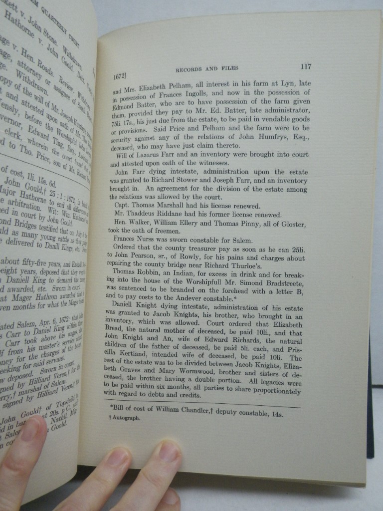 Image 2 of Records and Files of the Quarterly Courts of Essex County, Massachusetts (Volume