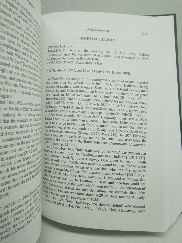 Image 7 of THE GREAT MIGRATION BEGINS: IMMIGRANTS TO NEW ENGLAND, 1634-1635: VOL. I: A - B 