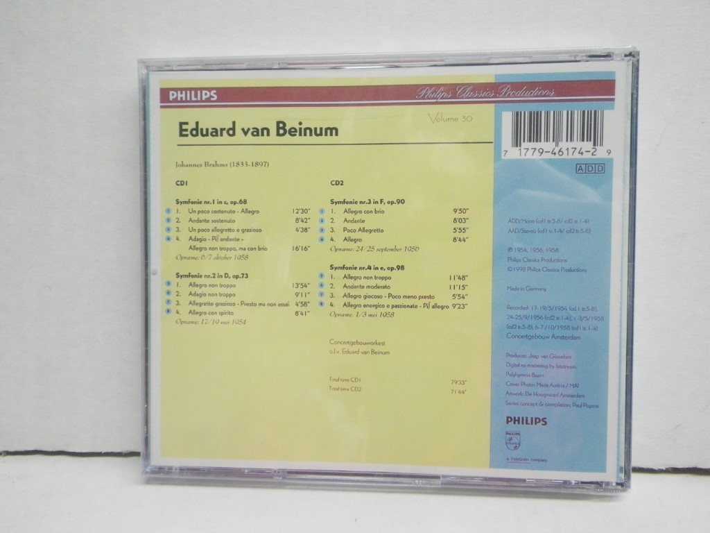 Image 1 of Brahms: The Four Symphonies [Philips Dutch Masters, Vol. 30]
