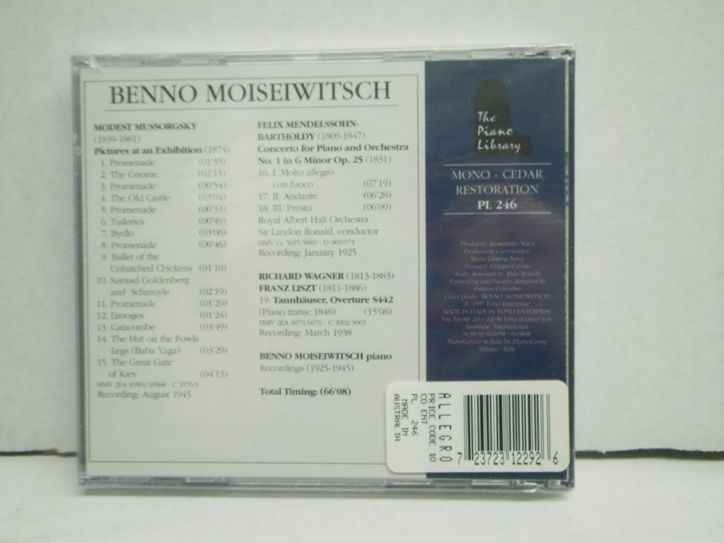 Image 1 of Benno Moiseiwitsch: A Portrait Part One (Recordings 1925-1945)