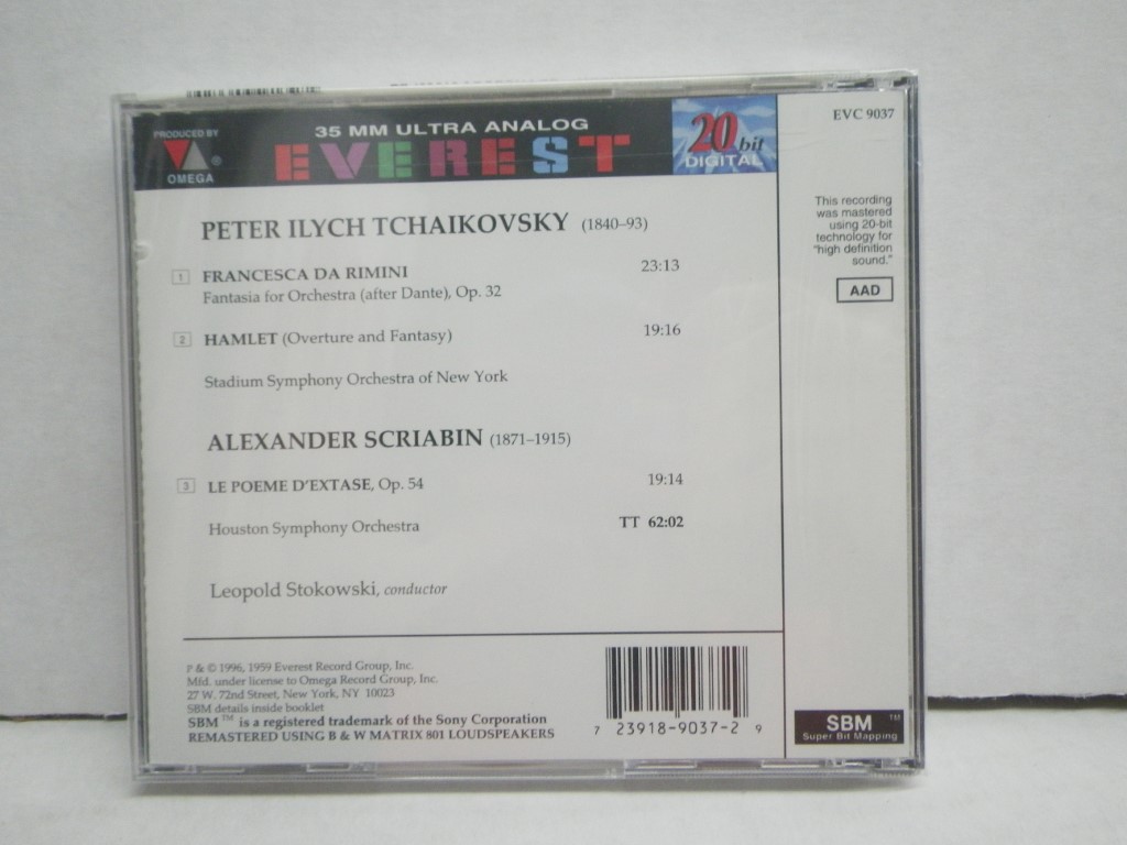 Image 1 of Tchaikovsky: Francesca da Rimini; Hamlet / Scriabin: Poem of Ecstasy ~ Stokowski