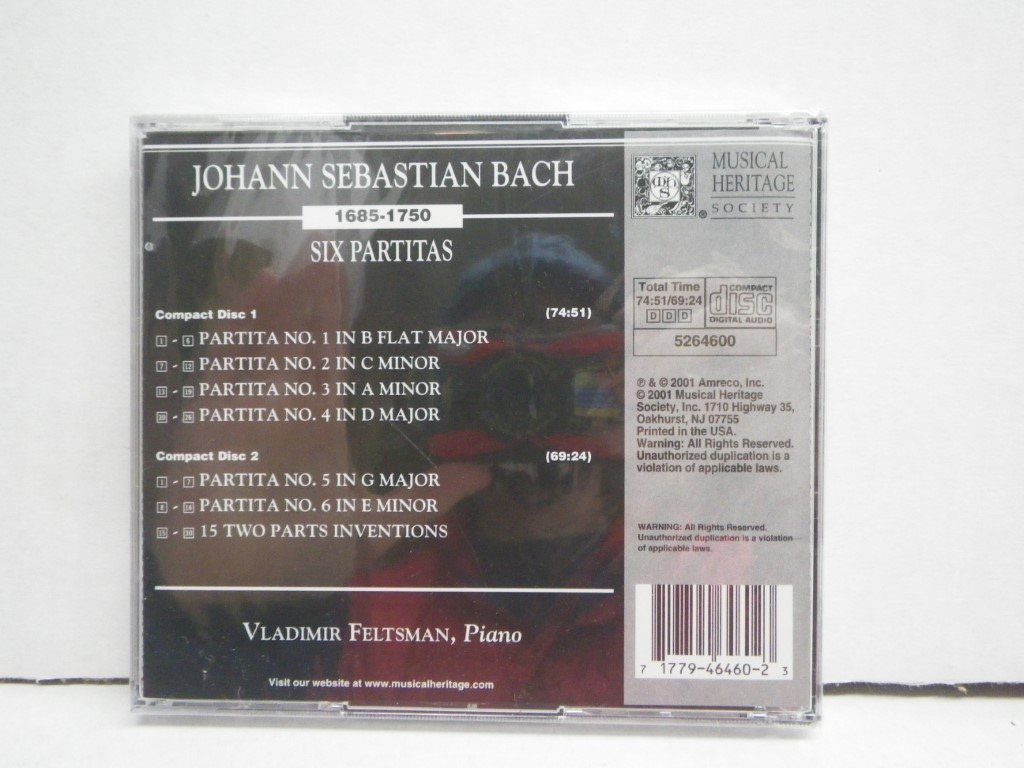 Image 1 of Vladimir Feltsman. J.S. Bach Six Partitas / Two Part Inventions (2 CDs)