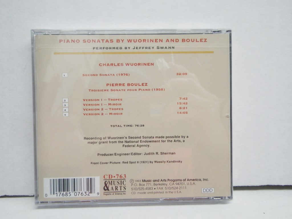Image 1 of Charles Wuorinen: Second Sonata (1976) / Pierre Boulez: Third Sonata for Piano (