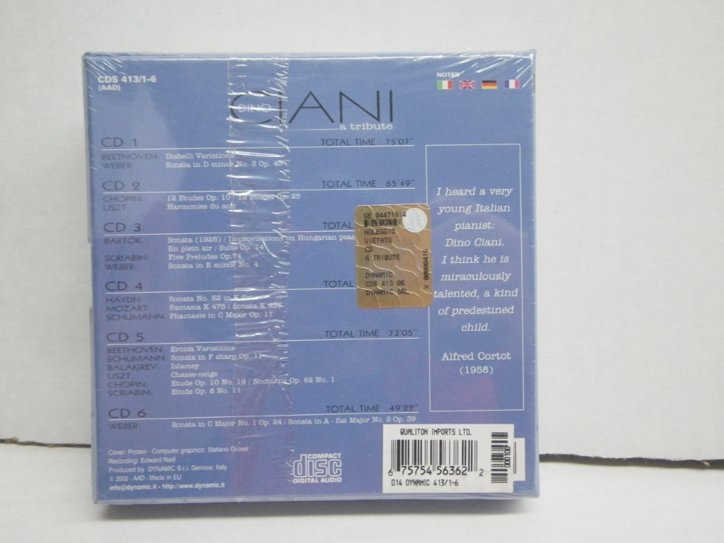 Image 1 of Dino Ciani: A Tribute (1995-09-19) 6 CD set