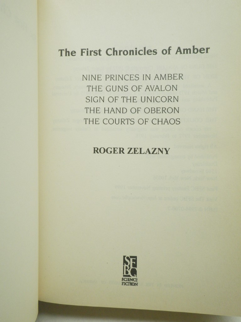 Image 1 of The First Chronicles of Amber: Nine Princes in Amber, The Guns of Avalon, Sign o