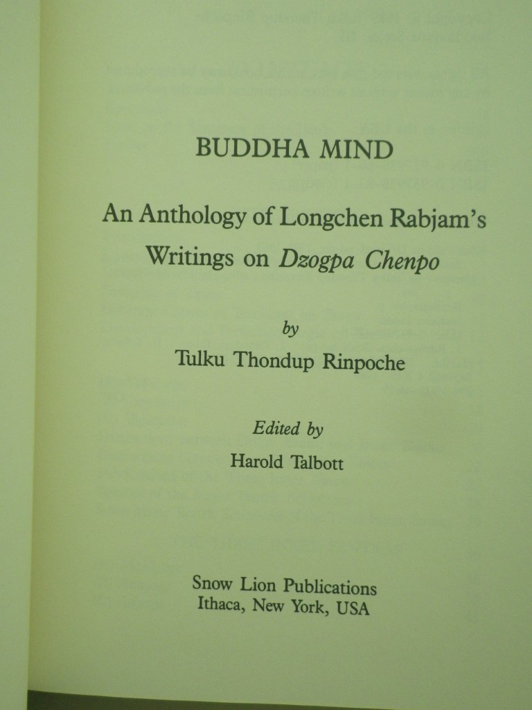 Image 1 of Buddha Mind: An Anthology of Longchen Rabjam's Writings on Dzogpa Chenpo (Buddha