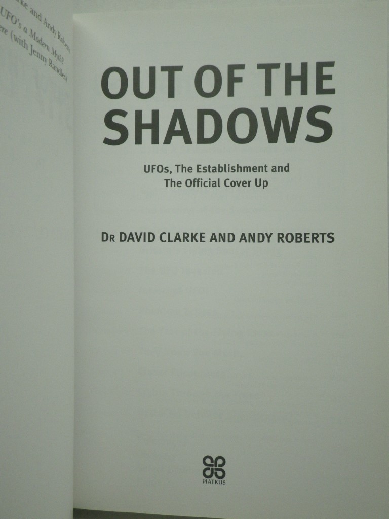 Image 1 of Out of the Shadows : Ufos, the Establishment and Official Cover Up