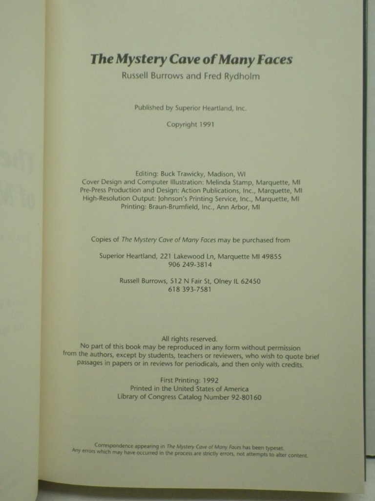 Image 1 of The Mystery Cave of Many Faces:  A History of Burrows Cave