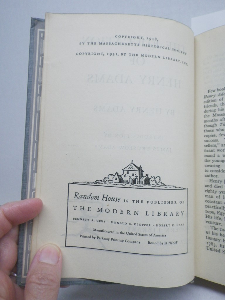 Image 2 of The EDUCATION Of HENRY ADAMS