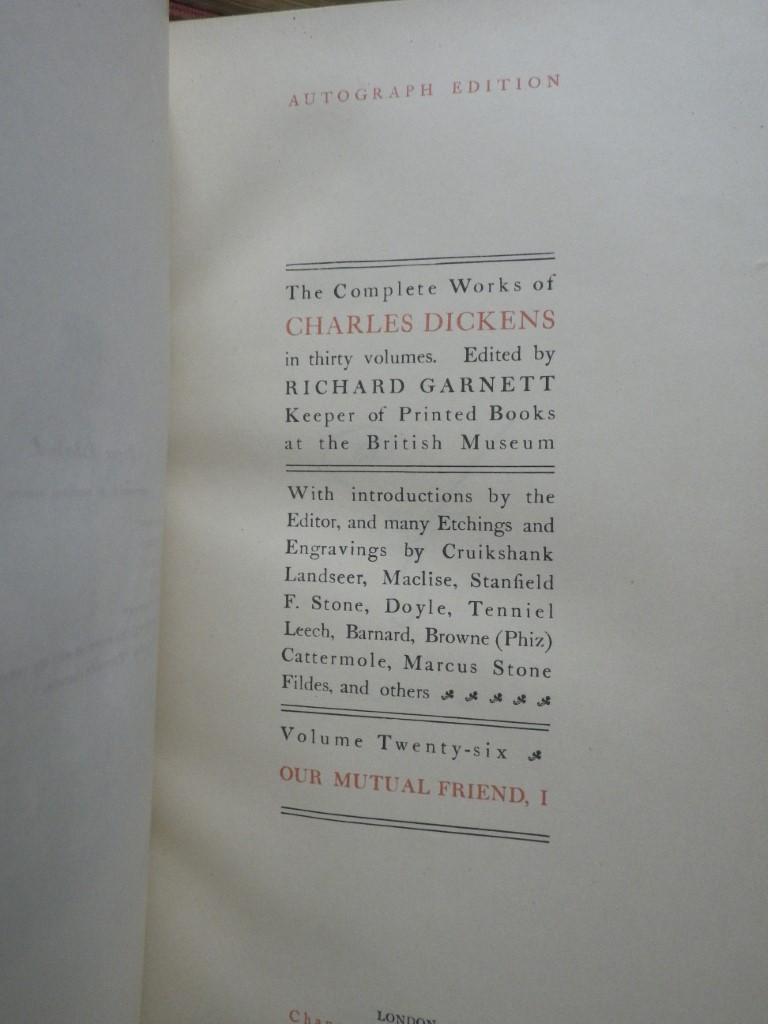 Image 6 of The Works of Charles Dickens. Autograph Edition. 30 Volumes. Chapman & Hall, 190