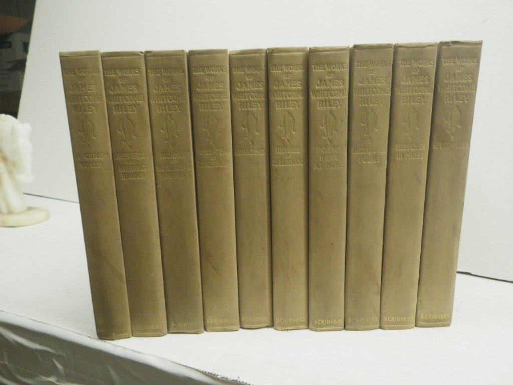 The Works of James Whitcomb Riley, 10 of 16 Volumes, incomplete, Vintage 1903 Ho