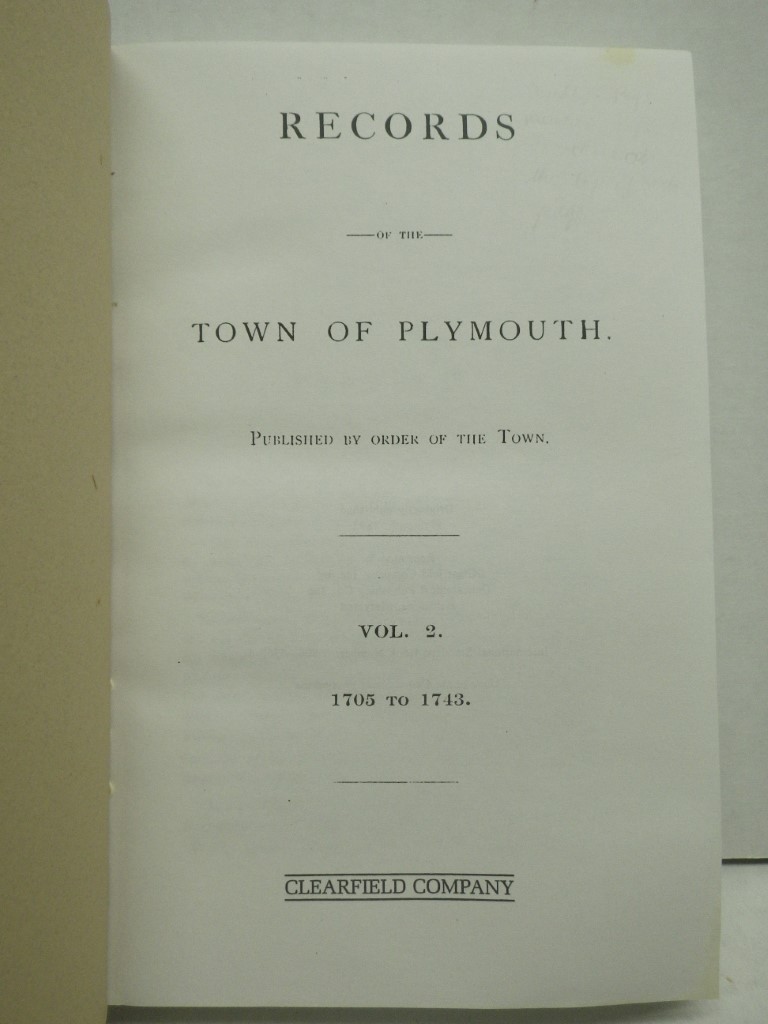 Image 1 of Records of the Town of Plymouth; Volume 2 only
