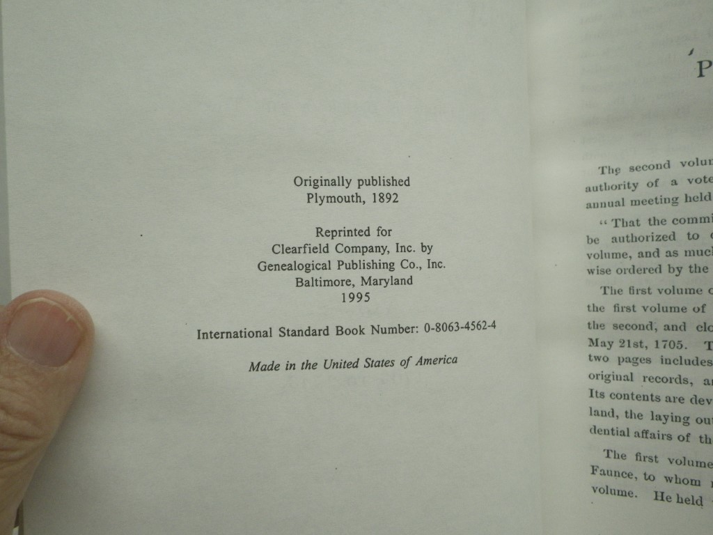 Image 2 of Records of the Town of Plymouth; Volume 2 only