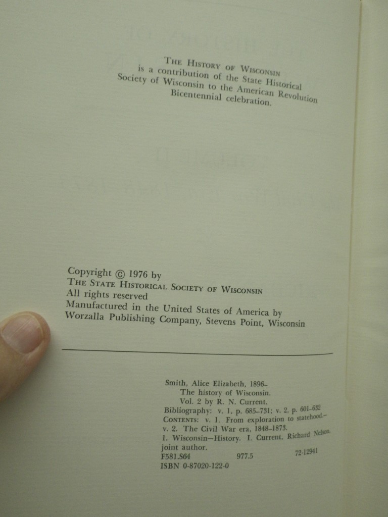 Image 3 of History Of Wisconsin 4 of 6 Volume HC Set State Historical Society