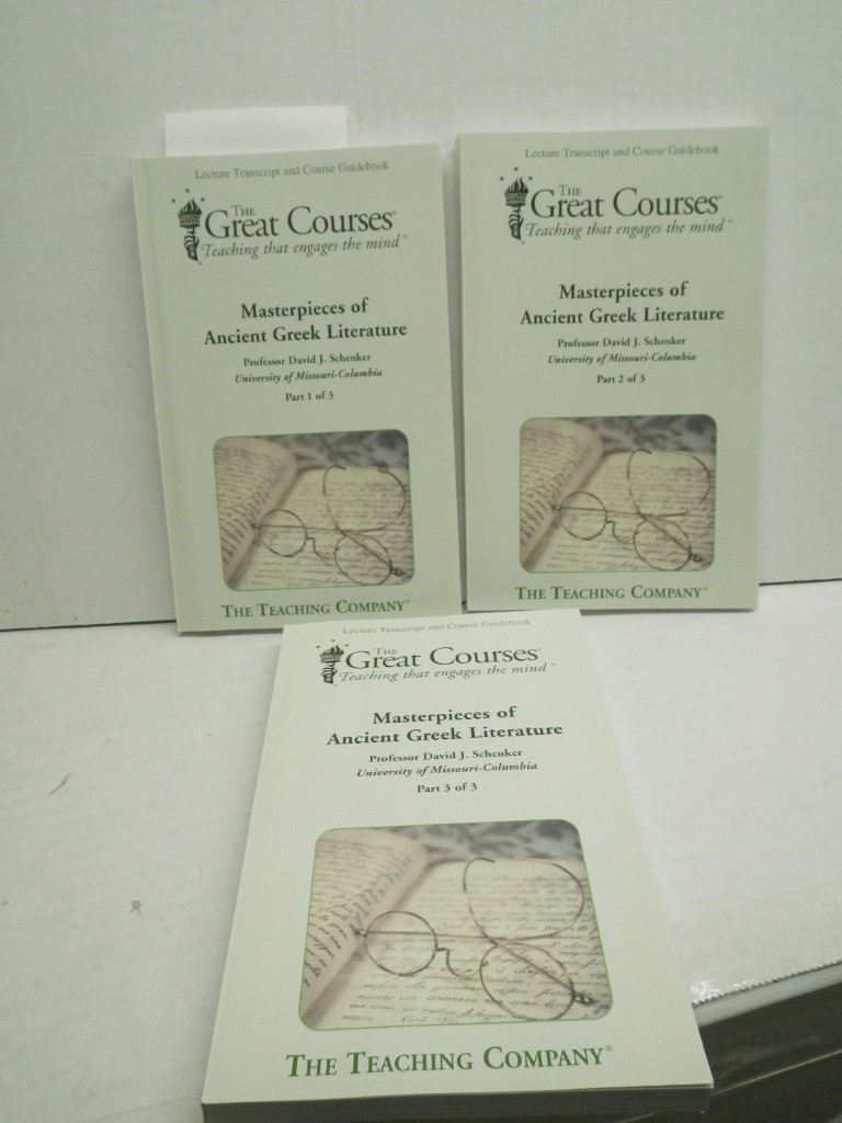 MASTERPIECES OF ANCIENT GREEK LITERATURE, GREAT COURSES By David J. Schenker 3 P