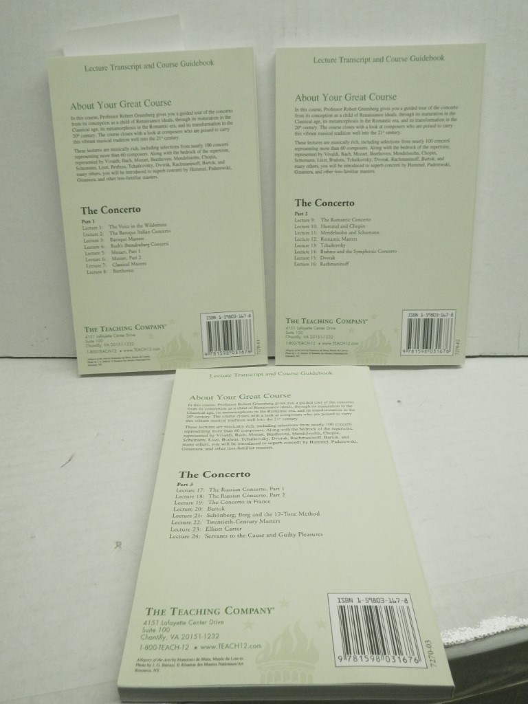 Image 1 of Teaching Co Great Courses TRANSCRIPTS: THE CONCERTO, 3 PB