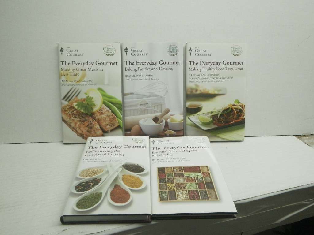 Set of 5, THE GREAT COURSES The Everyday Gourmet HC/DJ 2012/2013 BOOKS ONLY