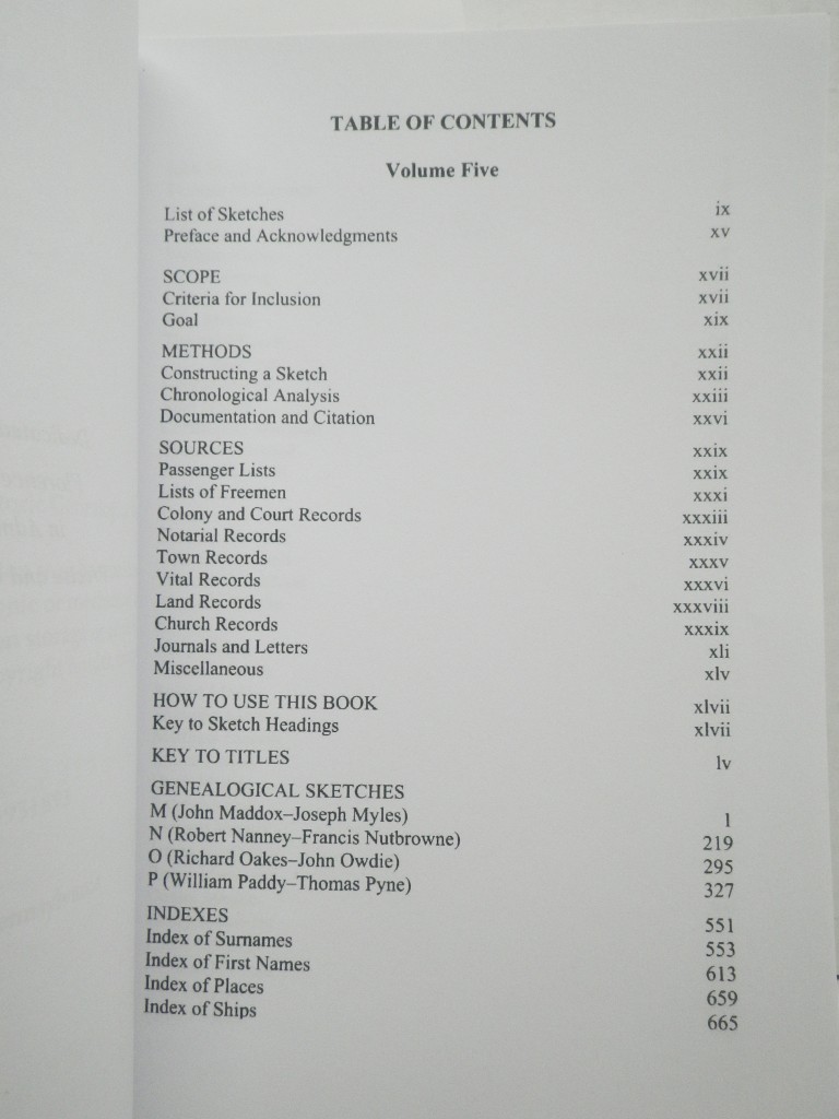 Image 2 of The Great Migration: Immigrants to New England, 1634-1635, Volume V: M-P (paperb