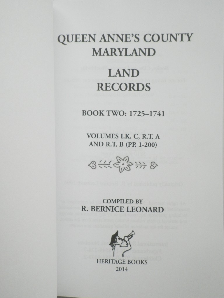 Image 1 of Queen Anne's County, Maryland Land Records. Book 2: 1725-1741